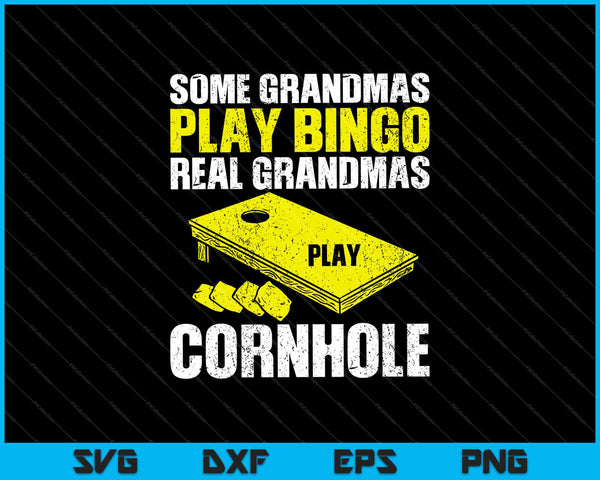 Algunas abuelas juegan bingo Abuelas reales juegan Cornhole SVG PNG Cortando archivos imprimibles