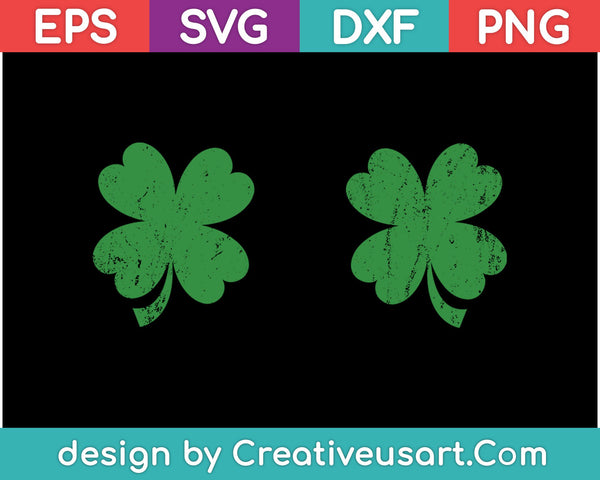 St Patricks Día 2 trébol de hojas SVG PNG Cortar archivos imprimibles