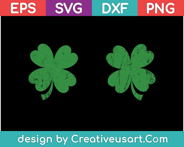St Patricks Día 2 trébol de hojas SVG PNG Cortar archivos imprimibles