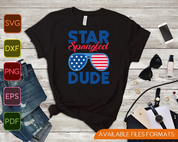 Star Spangled Dude 4th of July SVG PNG Cutting Printable Files - on a t-shirt
