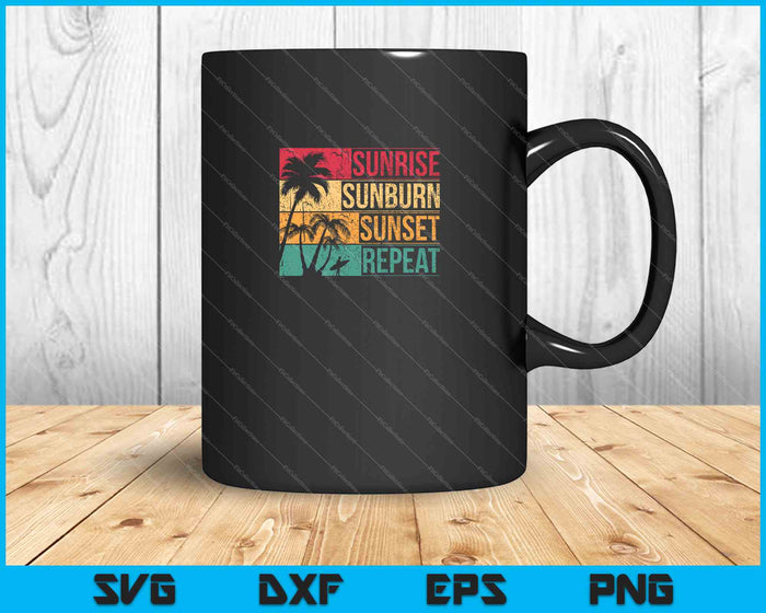 Sunrise Sunburn Sunset Repeat SVG PNG Cutting Printable Files