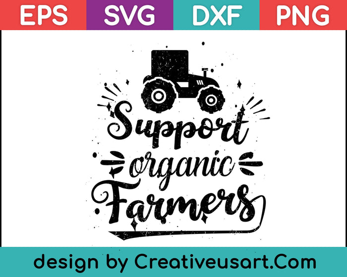 Support Organic Farmers SVG PNG Cutting Printable Files
