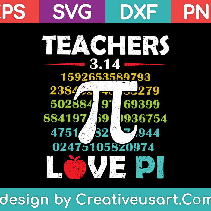 Los profesores aman el día Pi SVG PNG cortando archivos imprimibles