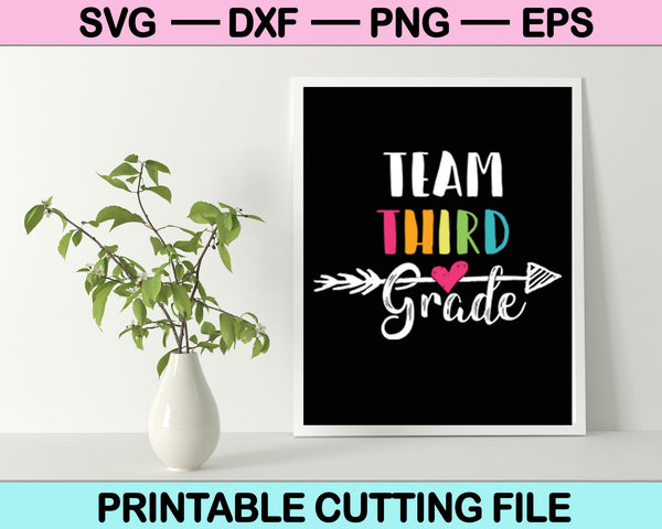 Equipo de tercer grado SVG PNG cortando archivos imprimibles