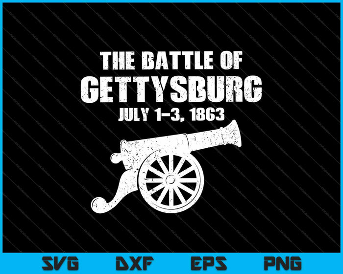 La batalla de Gettysburg del 1 al 3 de julio de 1863 SVG PNG cortando archivos imprimibles