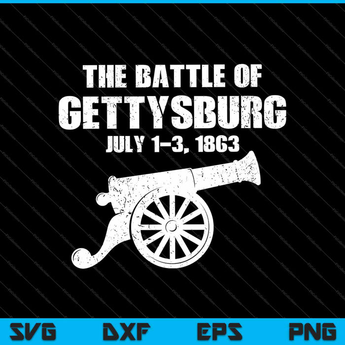 La batalla de Gettysburg del 1 al 3 de julio de 1863 SVG PNG cortando archivos imprimibles