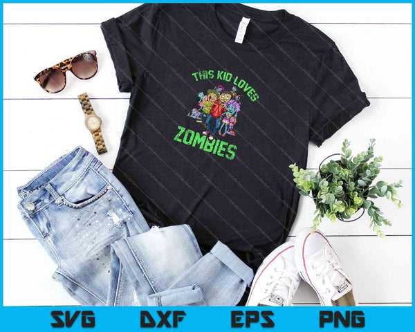 This Kid Loves Zombies SVG PNG Cutting Printable Files - on a t-shirt