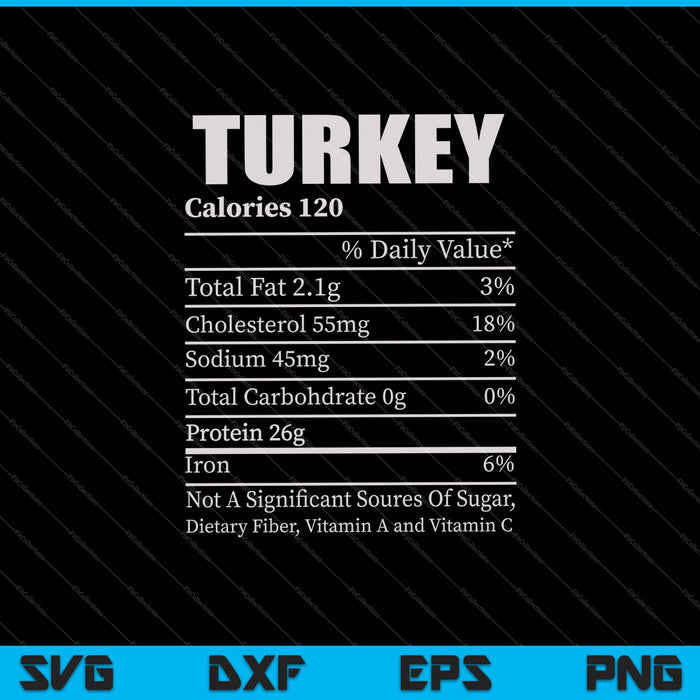 Turkey Calories 120 SVG PNG Cutting Printable Files