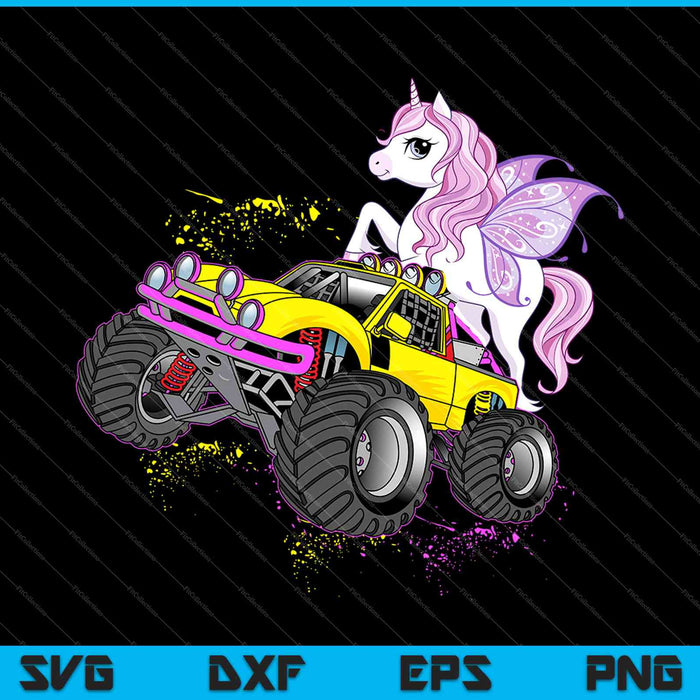 Unicornio con tractor SVG PNG cortando archivos imprimibles