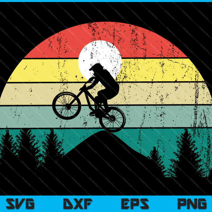 Vintage Bike with Hiking Druckbare Dateien Schneiden SVG PNG Cutting Printable Files