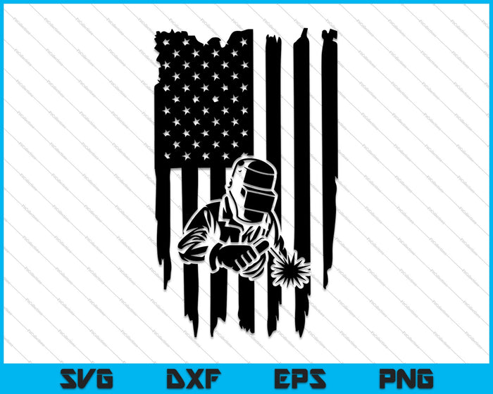 Welder Flag American SVG PNG Cutting Printable Files