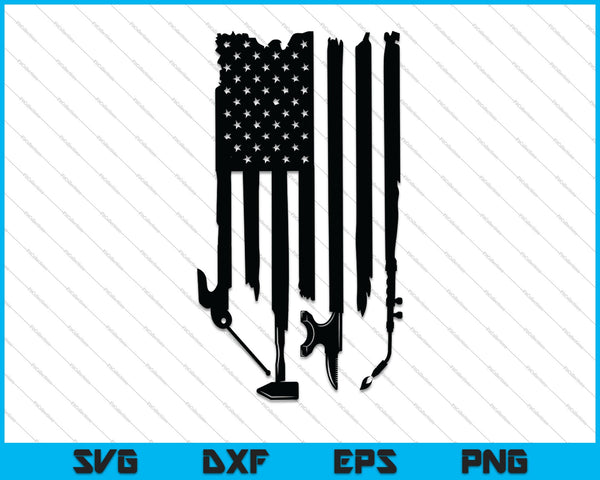 Welder American Flag USA SVG PNG Cutting Printable Files