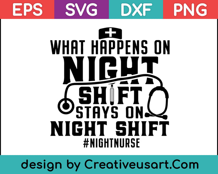 Qué sucede en el turno de noche enfermera SVG PNG cortando archivos imprimibles