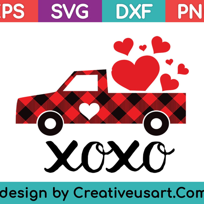 Xoxo Truck SVG PNG Cortando archivos imprimibles